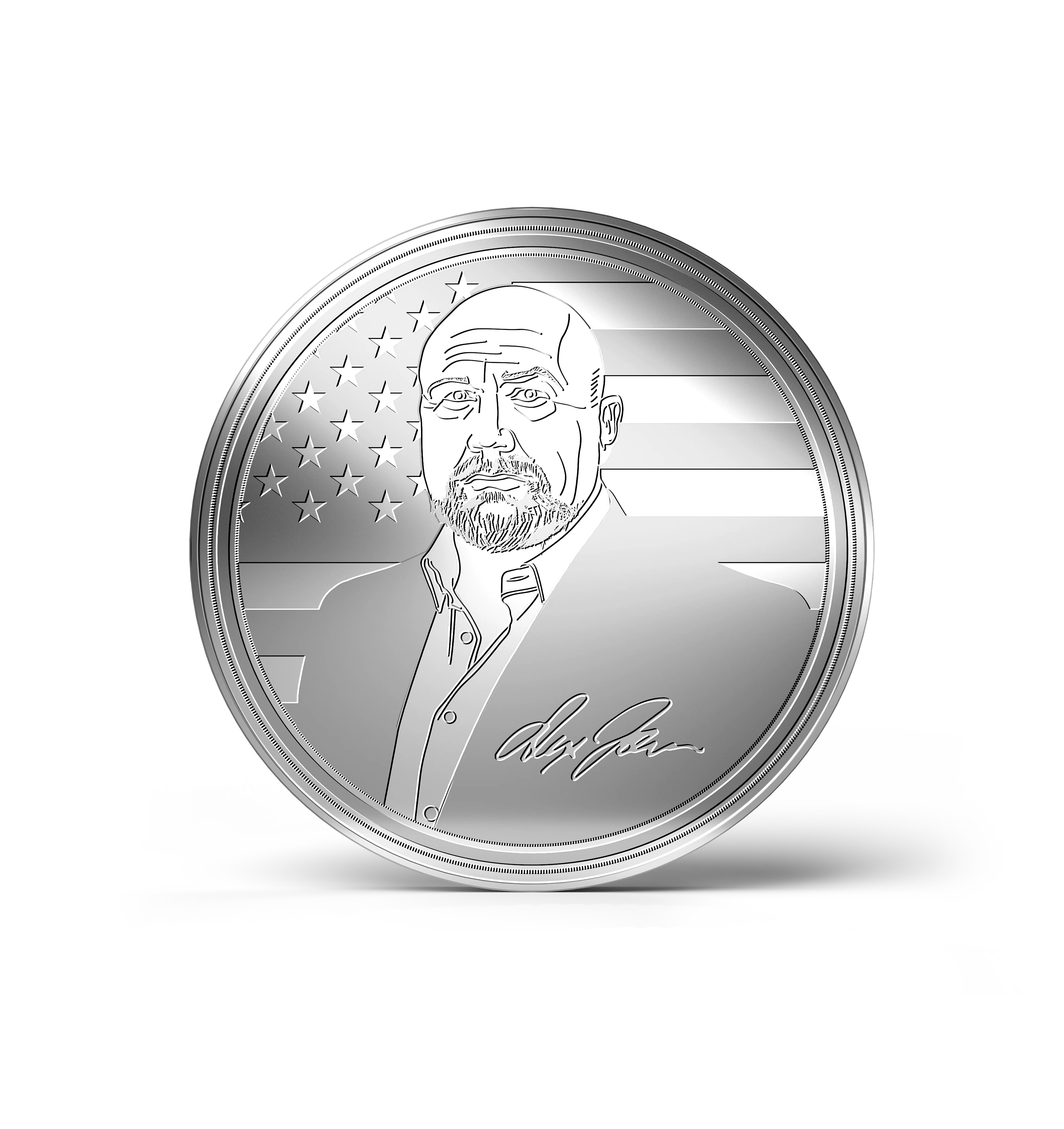 Limited Edition Silver Alex Jones Signature Fundraiser Coin - Image 3