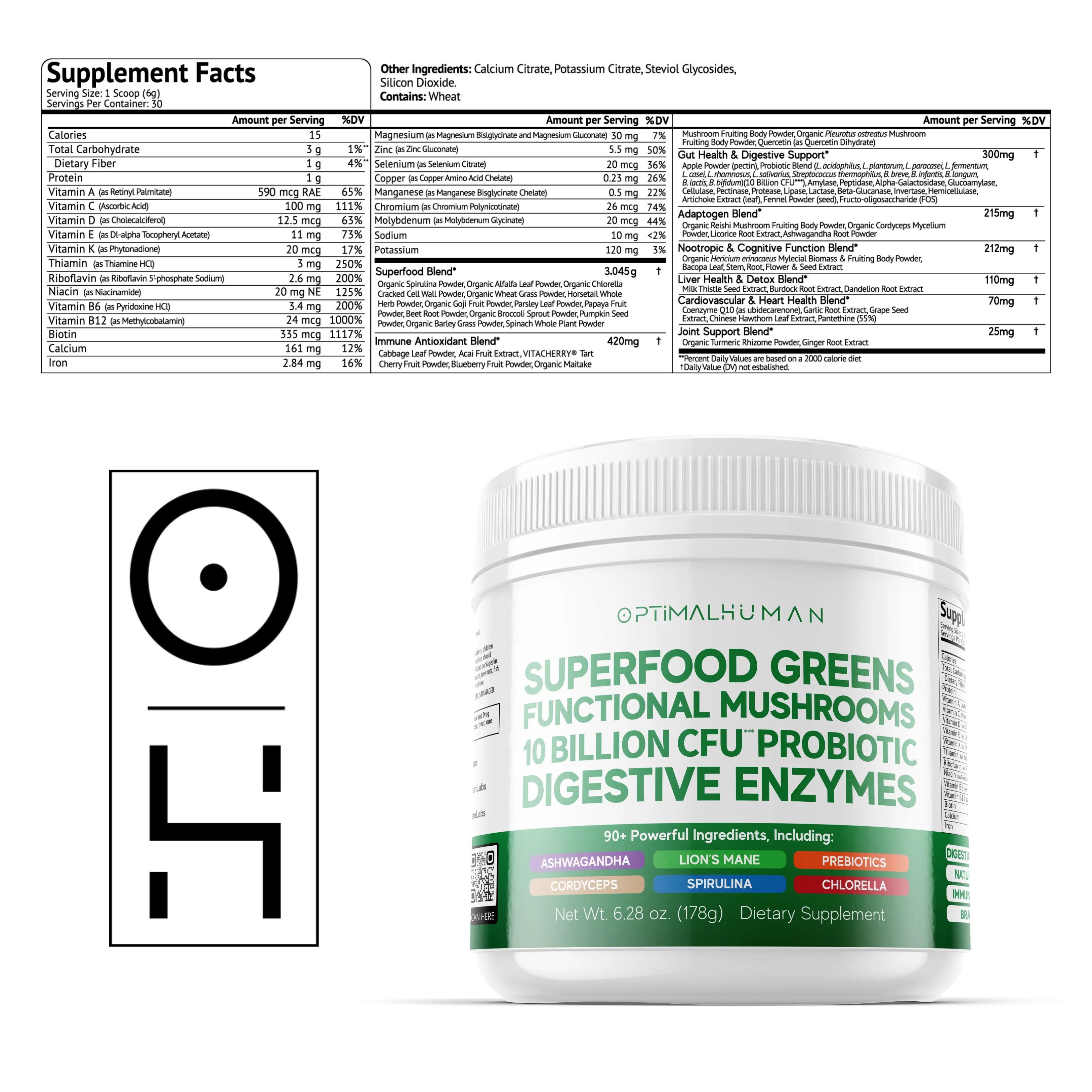 Optimal Human - Superfood Greens (6.28 oz) (30 Servings) - Image 3