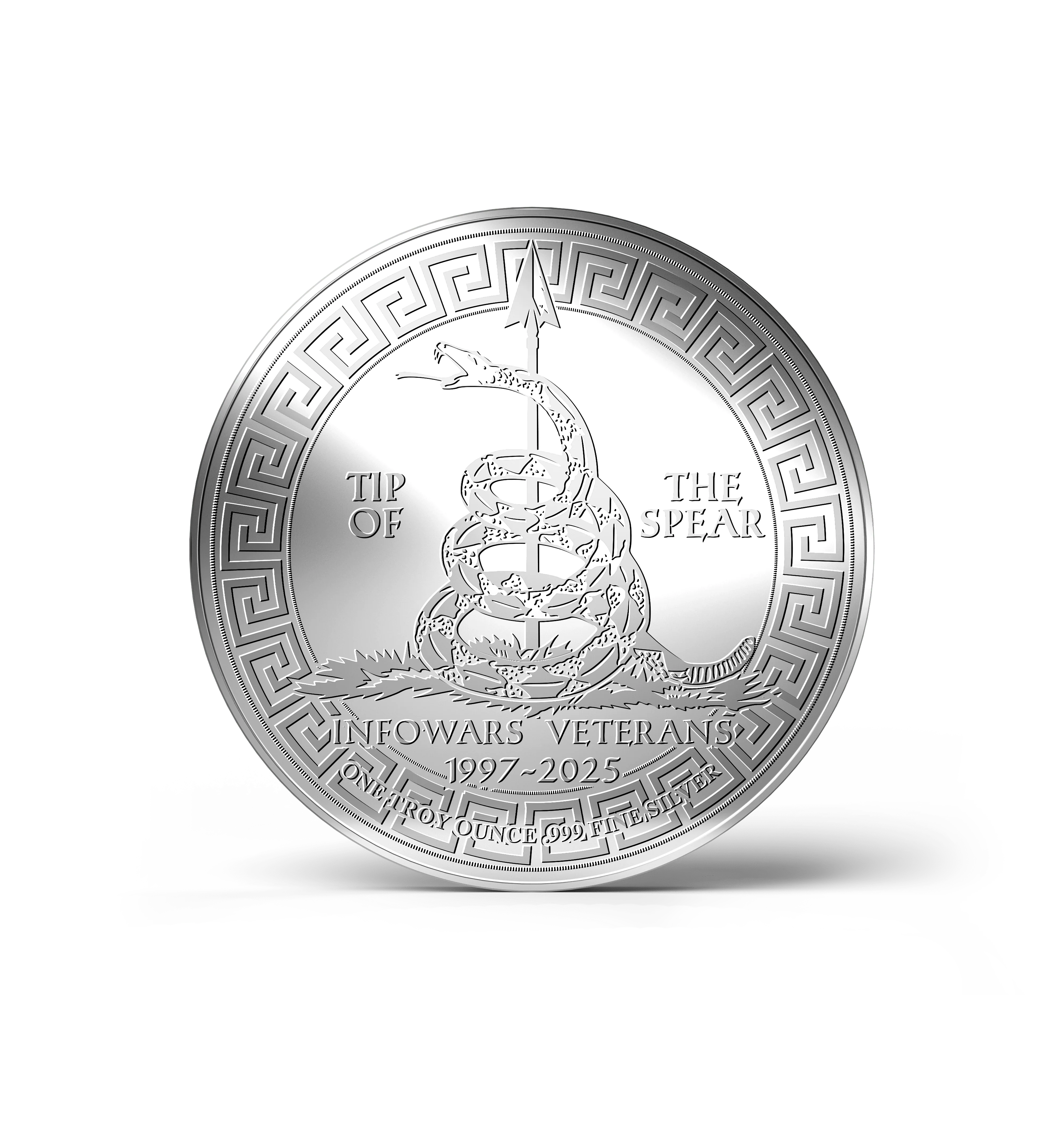"Tip Of The Spear" Infowars Veterans Limited Edition Fundraiser Silver Coin - Image 3